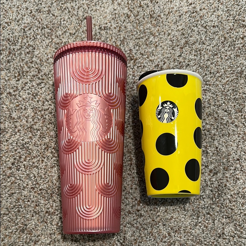 Starbucks Pink Tumbler and Ceramic Mug  Set